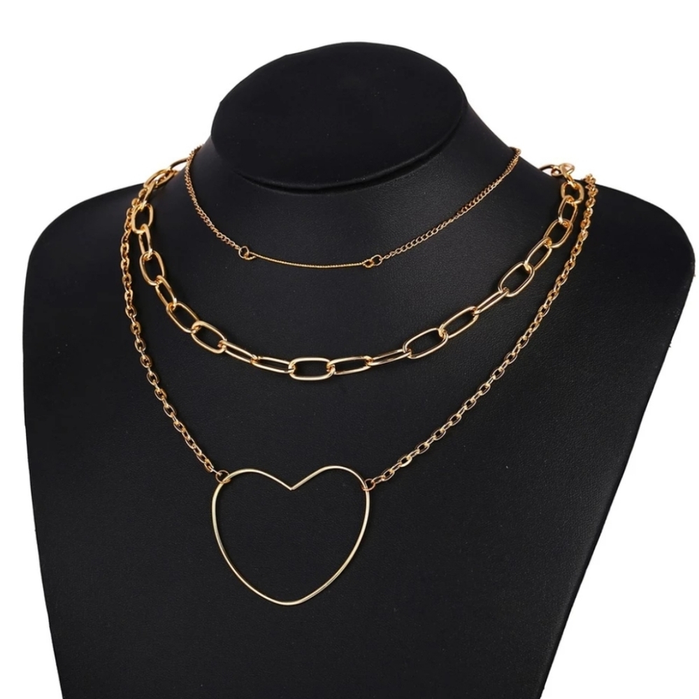 *Sharon* Heart Layered Necklace - Picture 2 of 6
